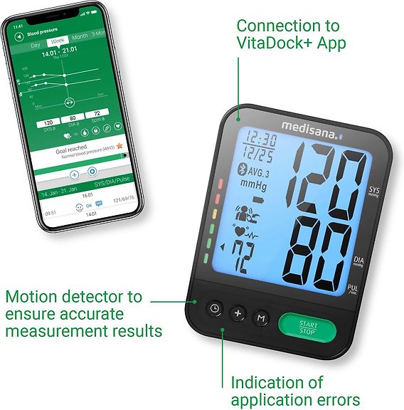 Medisana BU580 Connect -verenpainemittari, musta – kuva 4