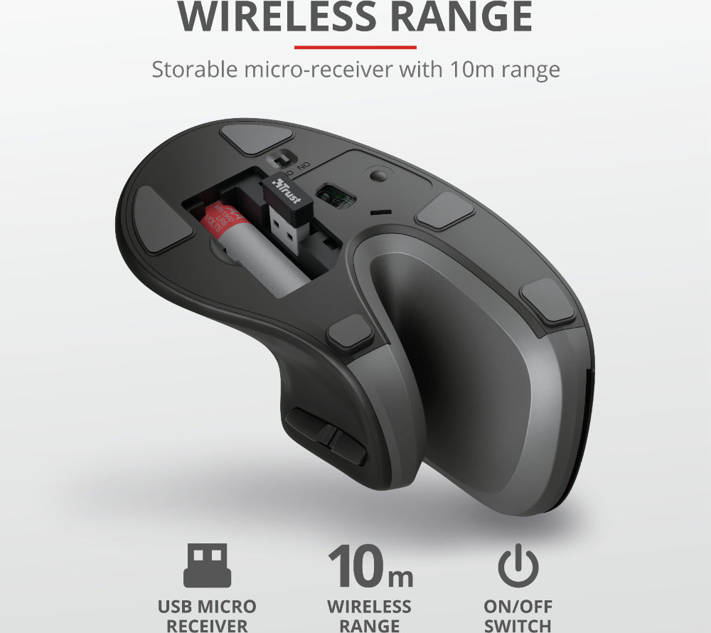 Trust Verro Wireless Ergo Mouse -langaton pystyhiiri 11