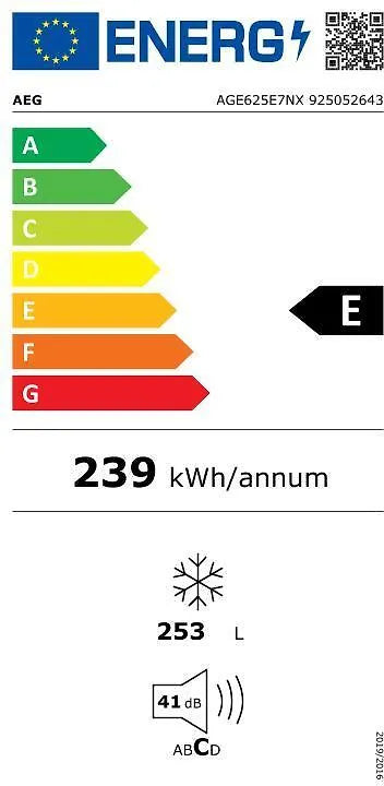 AEG AGE625E7NX frysskåp, stål