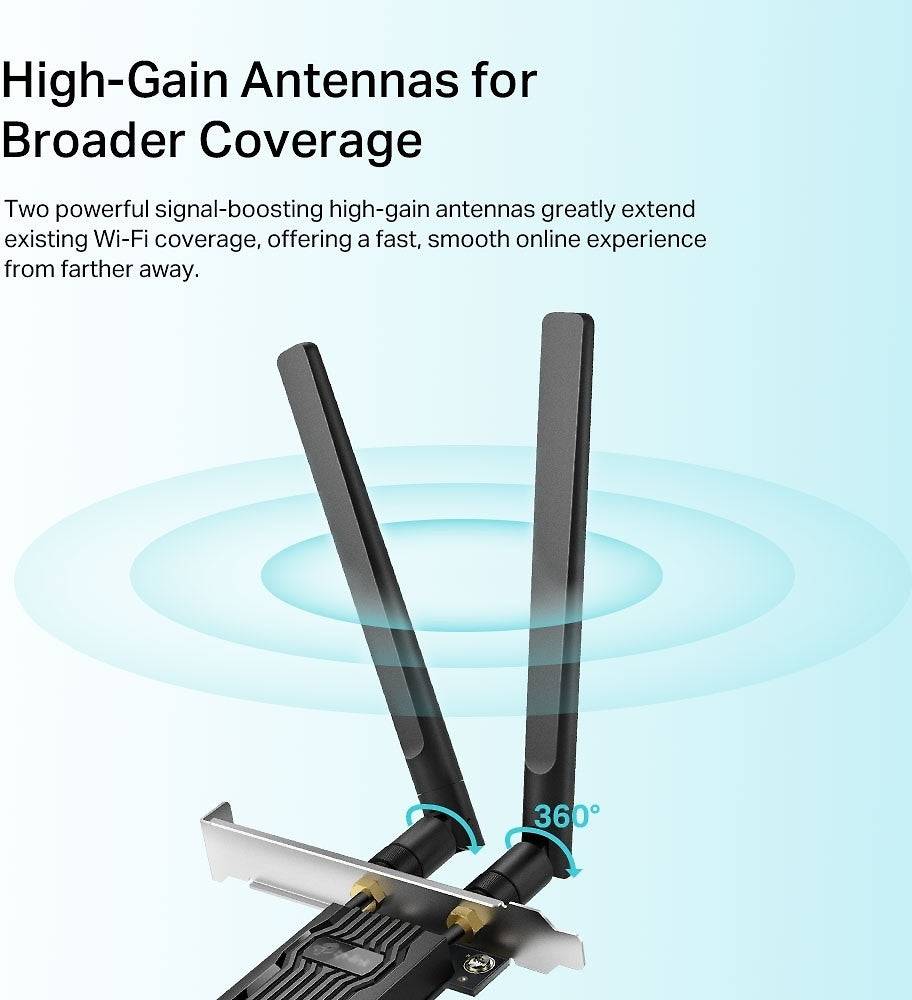 TP-LINK Archer TX20E WiFi 6 Bluetooth 5.2 PCIe -sovitin – kuva 3
