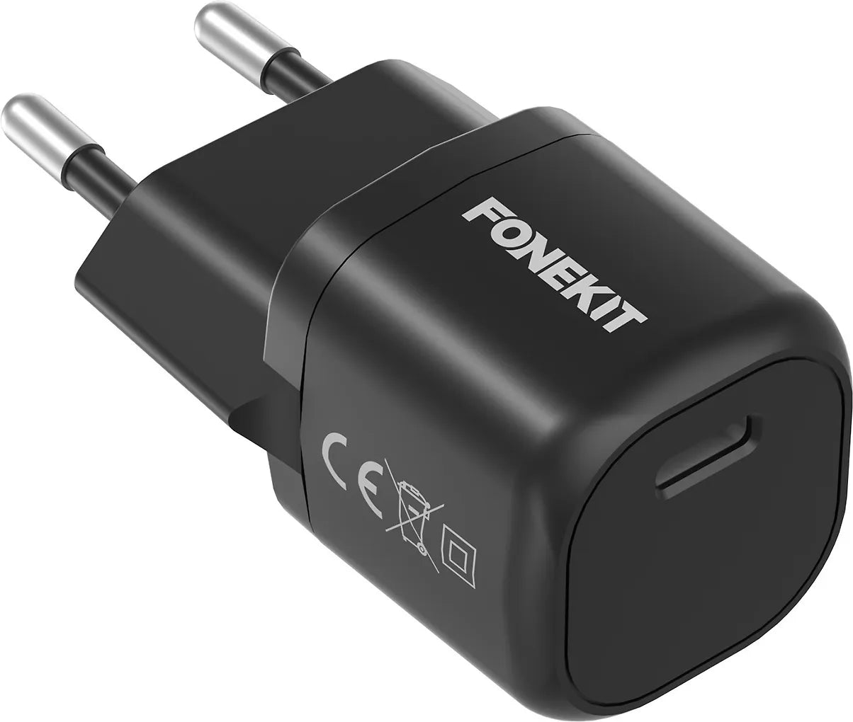 FoneKit Mini 20W -nätladdare, USB-C, svart