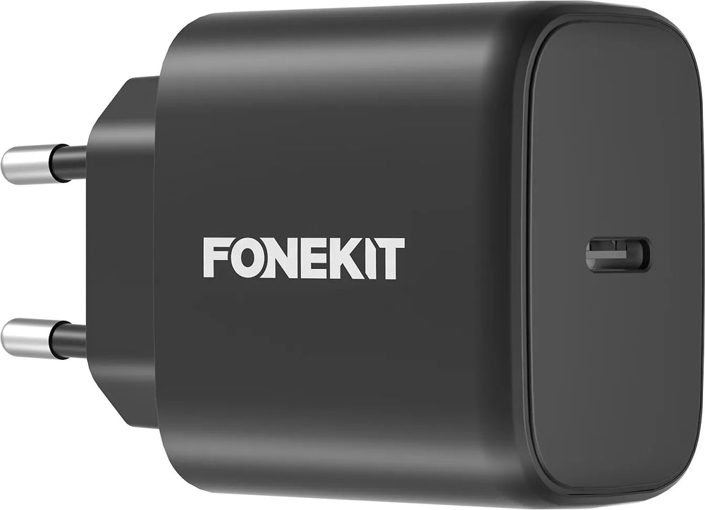 FoneKit GaN PD 65W -verkkovirtalaturi, USB-C, musta