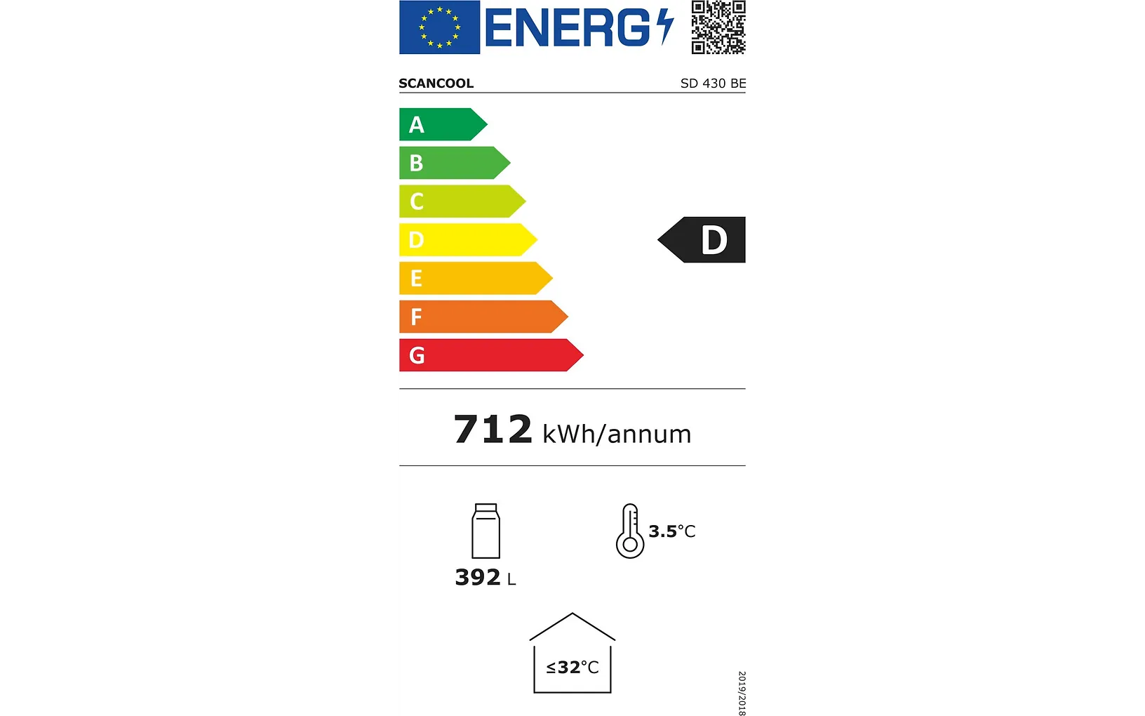 Scandomestic SD 430 BE -display juomakaappi