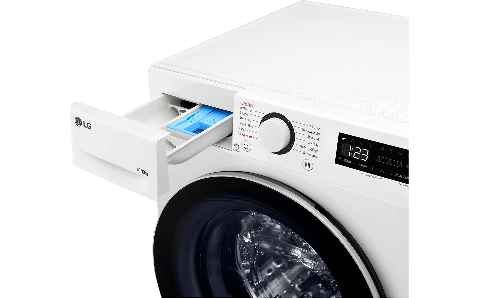 LG F4Y5RRP1WY tvättmaskin med torktumlare