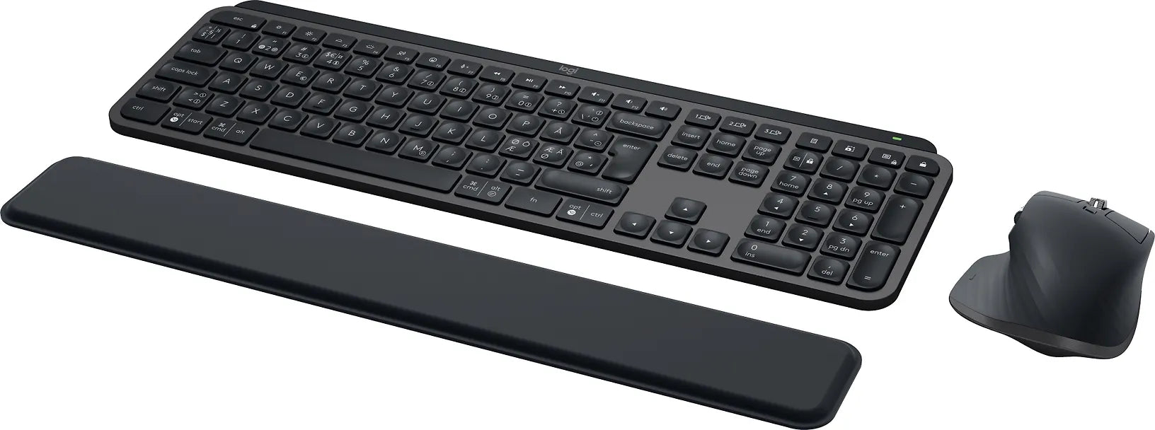 Logitech MX Keys S Combo -näppäimistö ja hiiri rannetuella, grafiitinharmaa