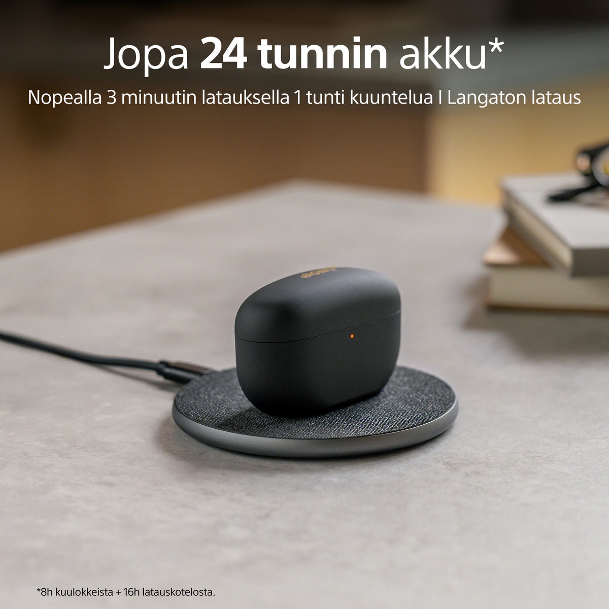 Sony WF-1000XM5 langattomat vastamelunappikuulokkeet, musta – kuva 5