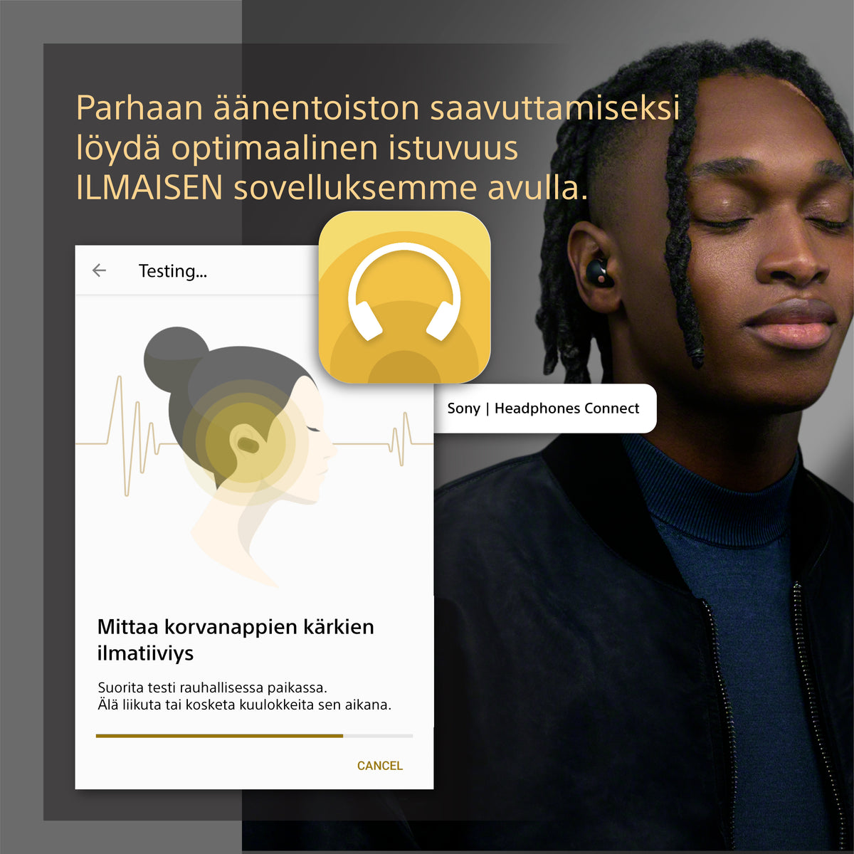 Sony WF-1000XM5 langattomat vastamelunappikuulokkeet, musta – kuva 7