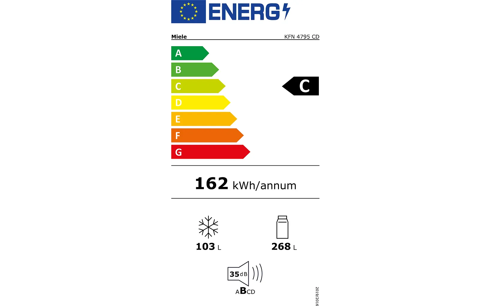 Miele KFN 4795 CD jääkaappipakastin, musta, 2m