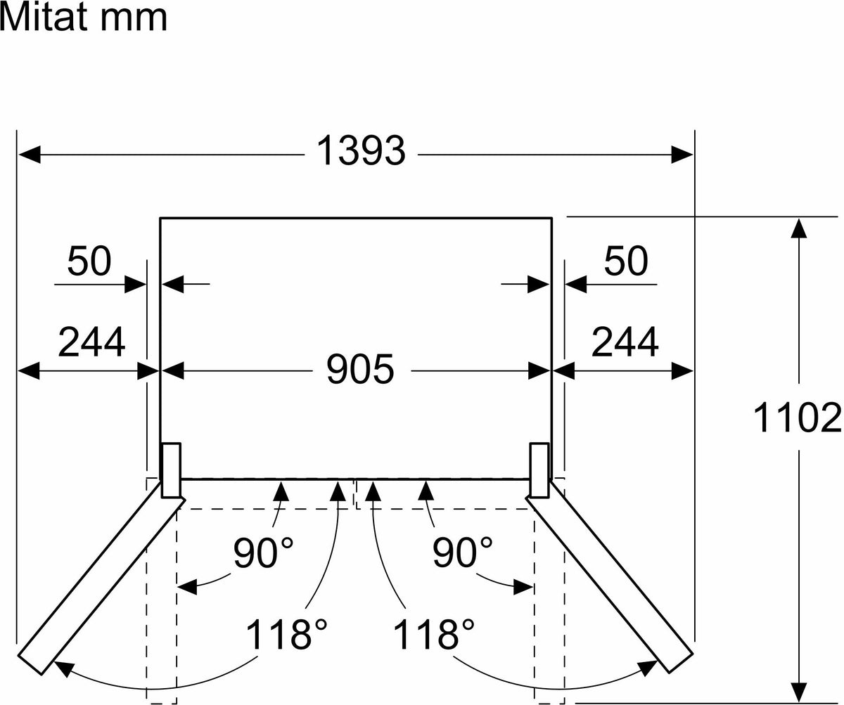 Siemens KF96RSBEA iQ700 French Door Side By Side, musta – kuva 9