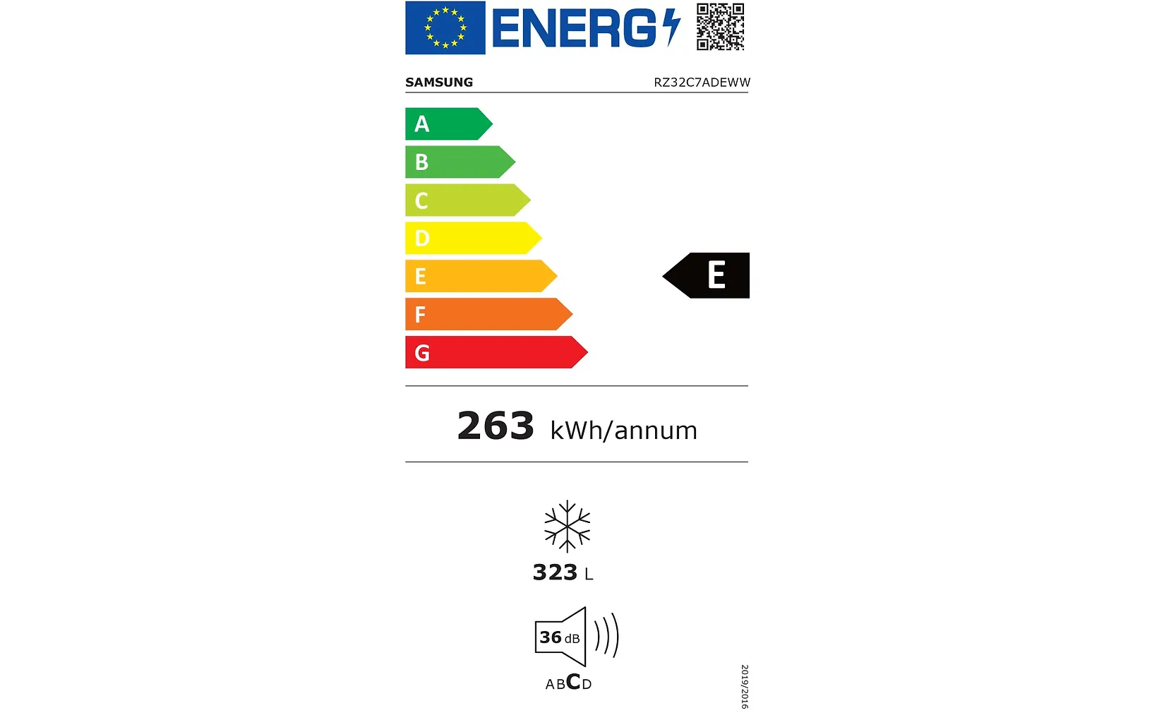 Samsung RZ32C7ADEWW/EF kaappipakastin, valkoinen