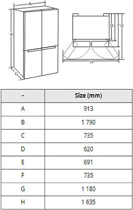 LG GSXV91MCAE Side By Side, svart stål