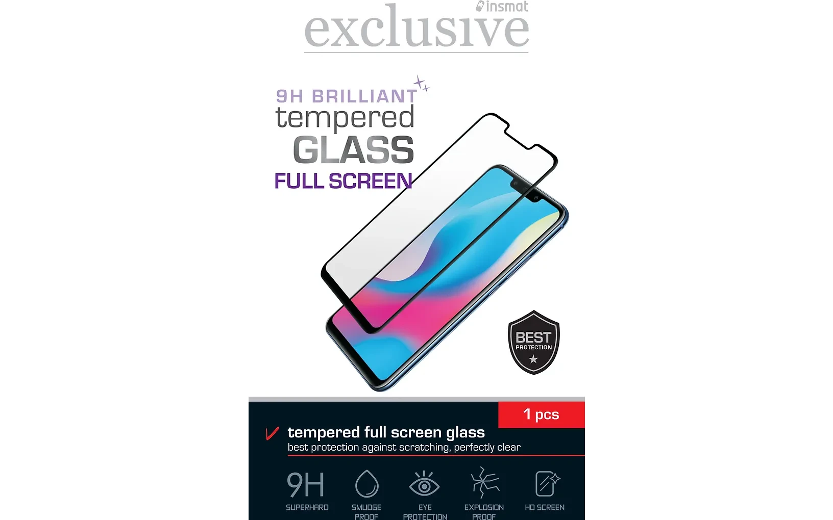 Insmat Full Screen -panssarilasi, OnePlus Nord 3 5G, musta kehys