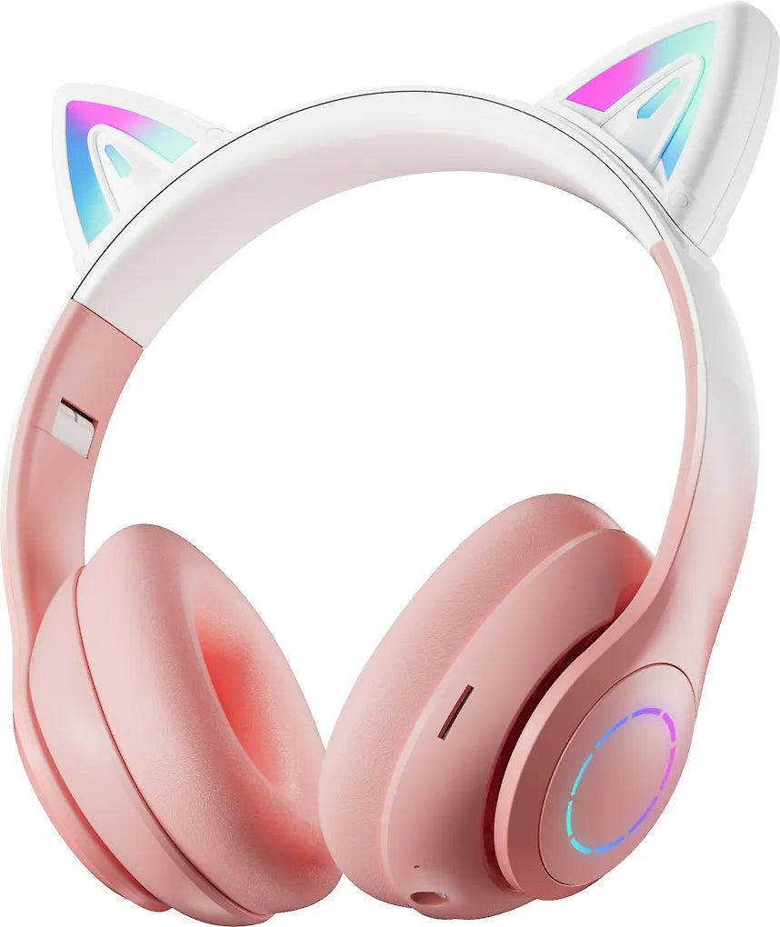 ProCaster Meow kuulokkeet mikrofonilla, vaaleanpunainen - E-store.fi