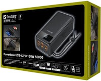 Sandberg -varavirtalähde, USB-C PD 130W, 50 000 mAh, musta – 5