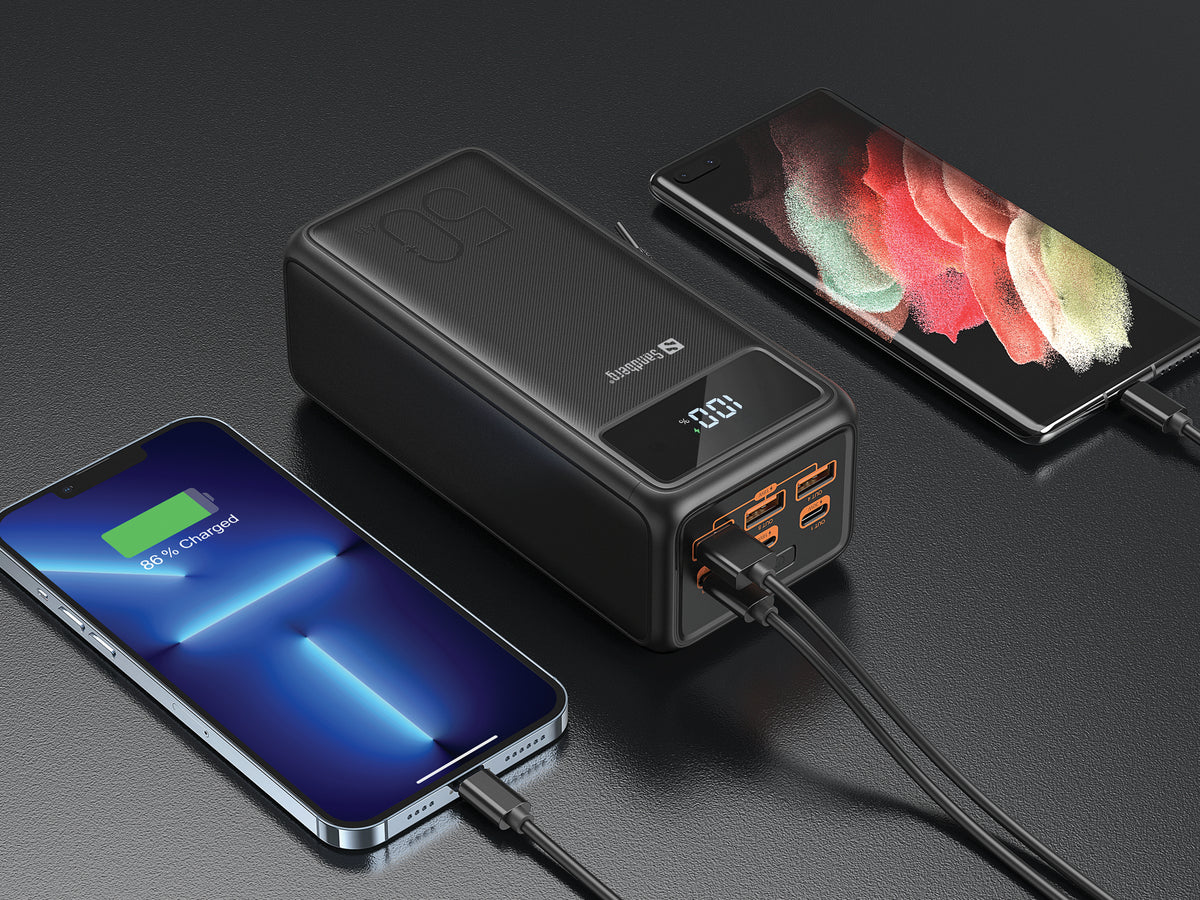 Sandberg -varavirtalähde, USB-C PD 130W, 50 000 mAh, musta – 10