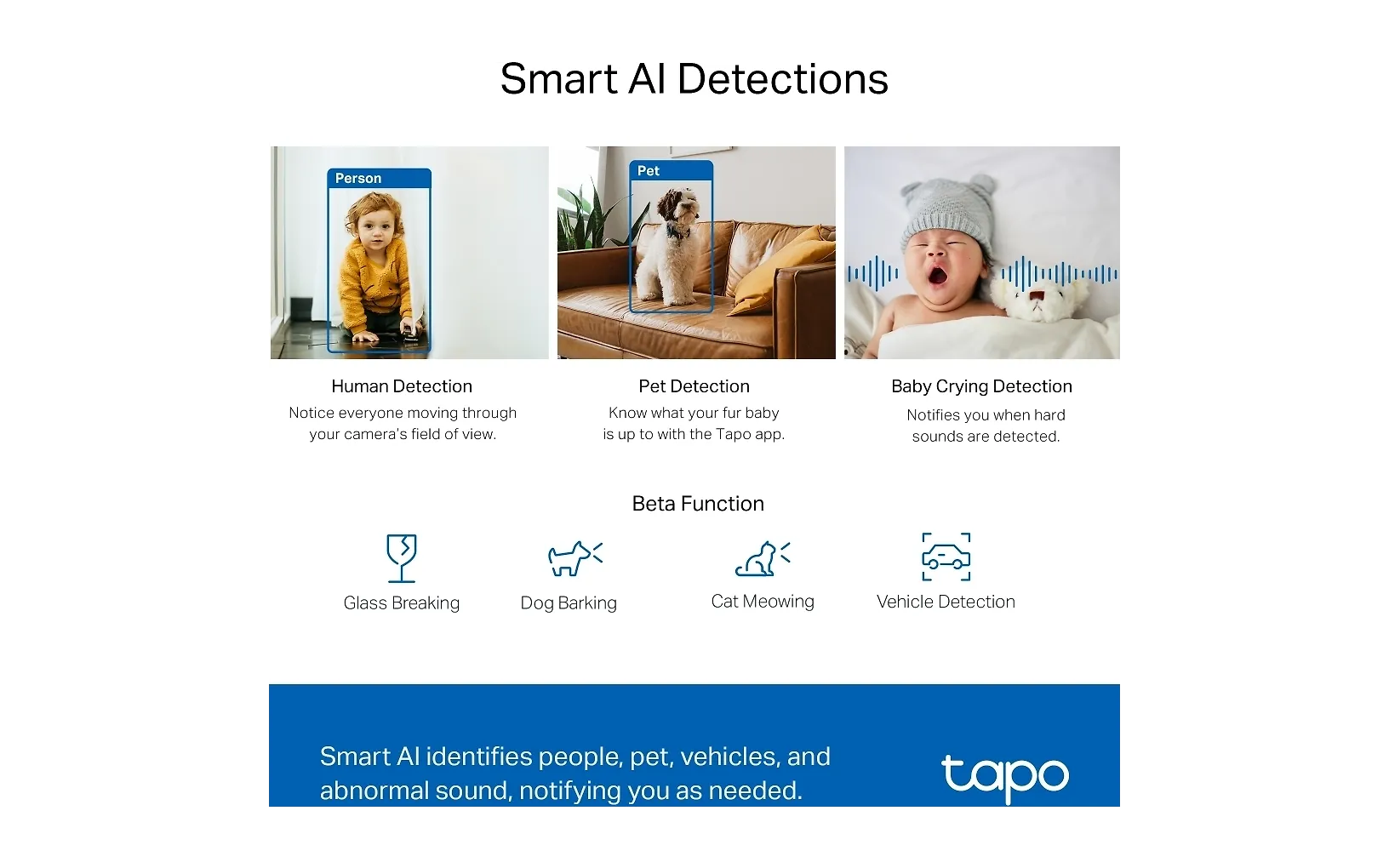 TP-LINK Tapo C220 Pan Tilt AI -valvontakamera sisäkäyttöön