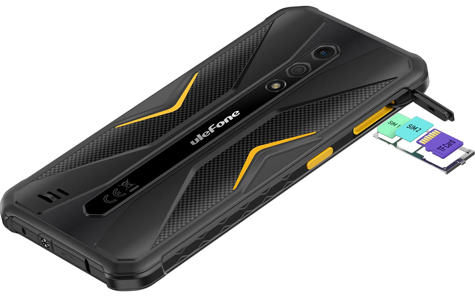 Ulefone Armor X12 Pro -puhelin, 64/4 Gt, musta/oranssi
