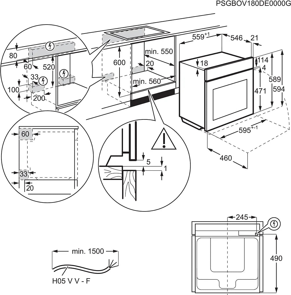 Electrolux COP827V SteamBake 600 ugn, vit