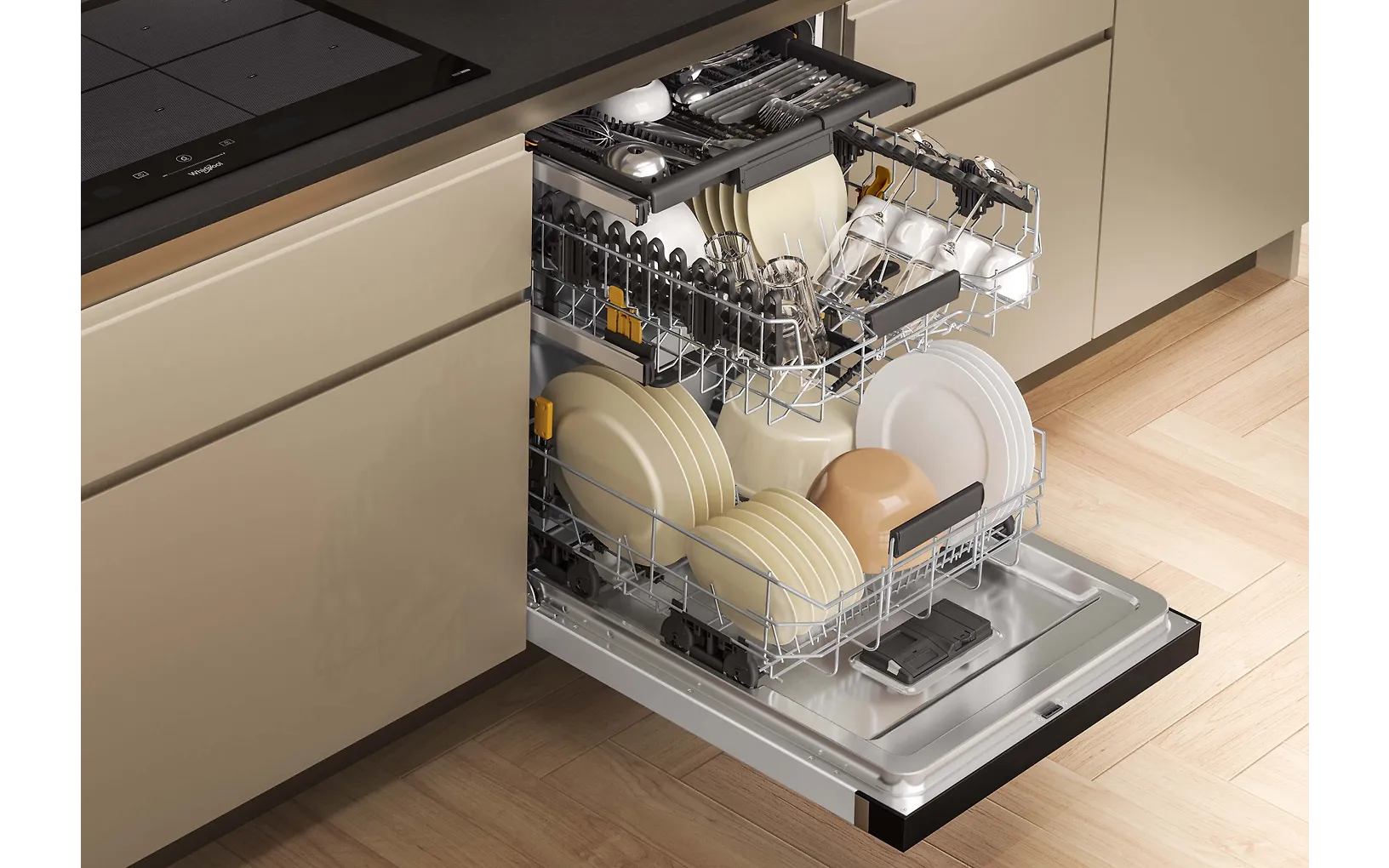 Whirlpool W7U HS41 diskmaskin, vit