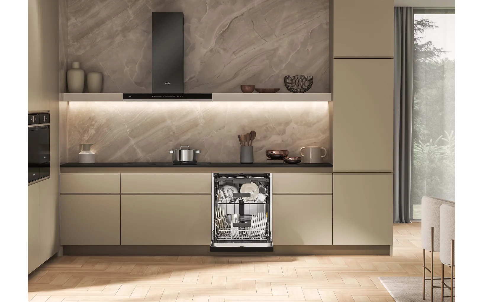 Whirlpool W7U HS41 diskmaskin, vit