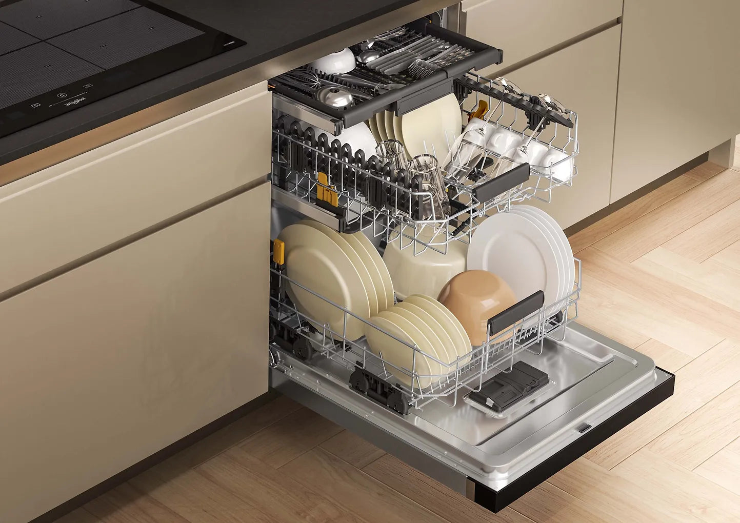 Whirlpool W7U HS41 X astianpesukone, teräs