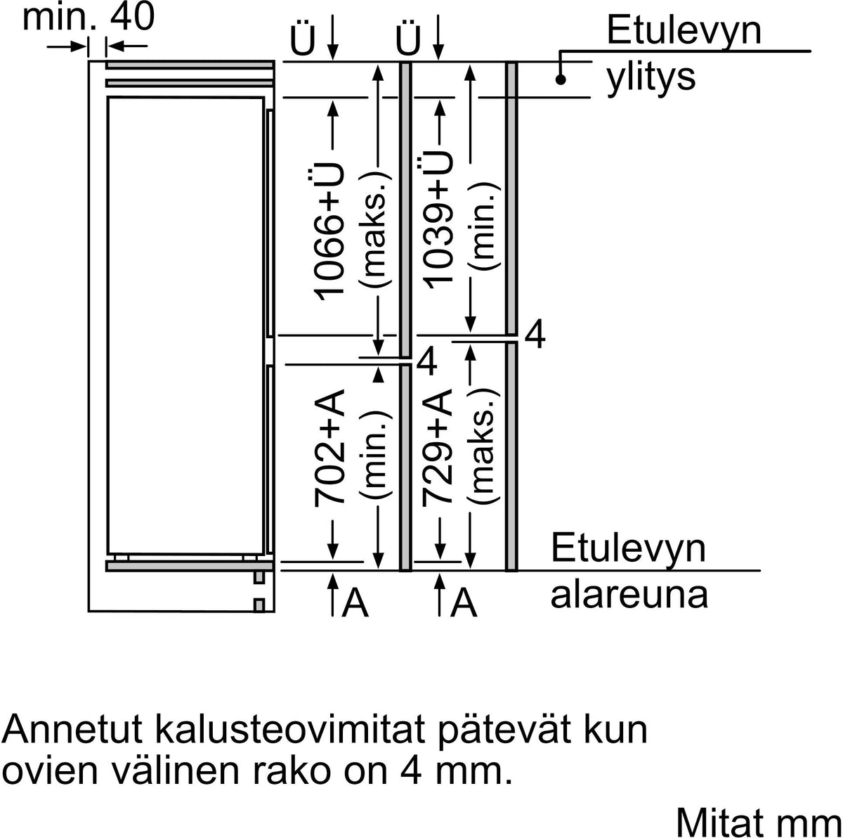 Siemens KI86VNFE0 iQ100 integroitava jääkaappipakastin – kuva 11