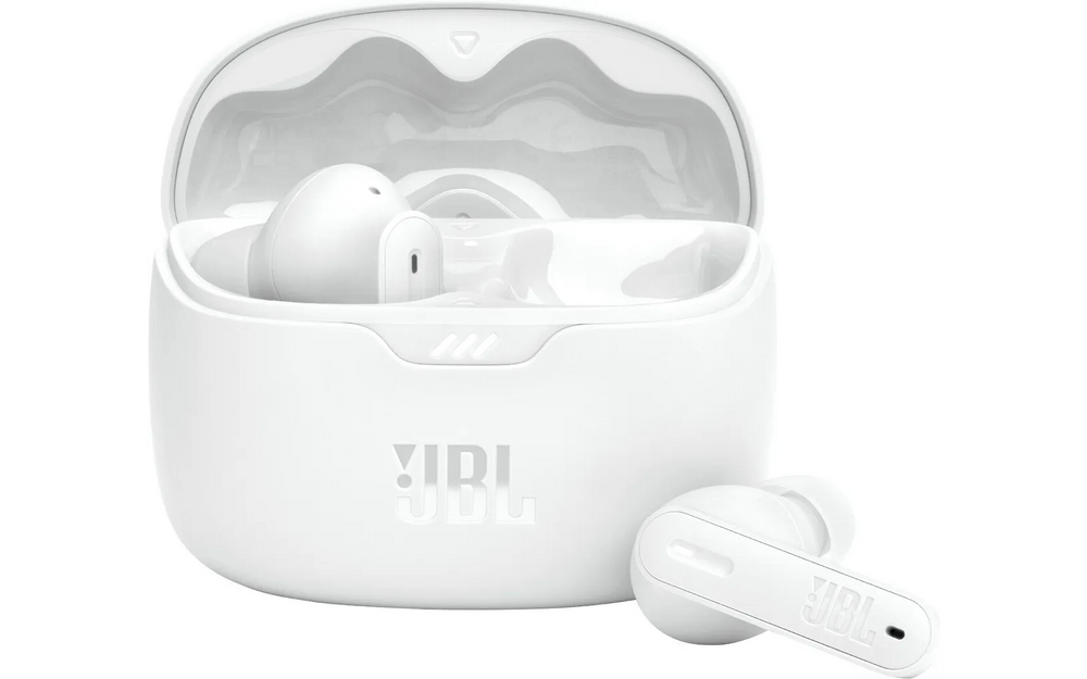 JBL Tune Beam vastamelunappikuulokkeet, valkoinen