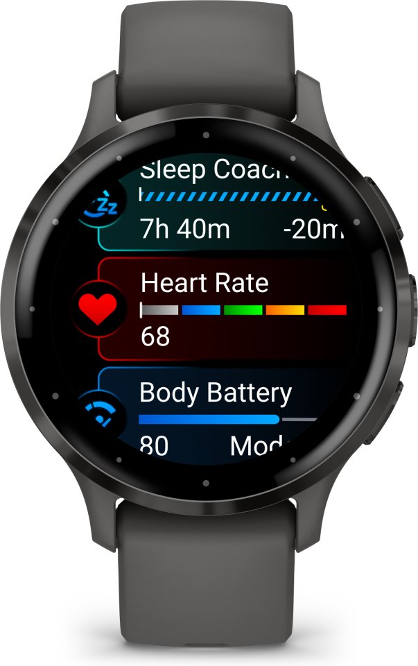 Garmin Venu 3S -älykello, musta / tummanharmaa