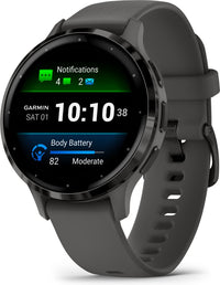 Garmin Venu 3S -älykello, musta / tummanharmaa