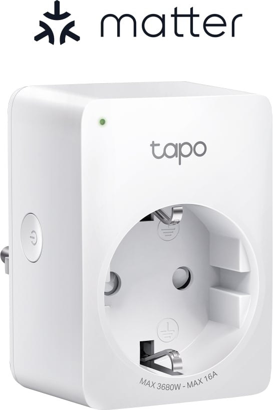 TP-LINK Tapo P110M -etäohjattava pistorasia virrankulutuksen mittauksella, Matter