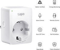 TP-LINK Tapo P110M -etäohjattava pistorasia virrankulutuksen mittauksella, Matter