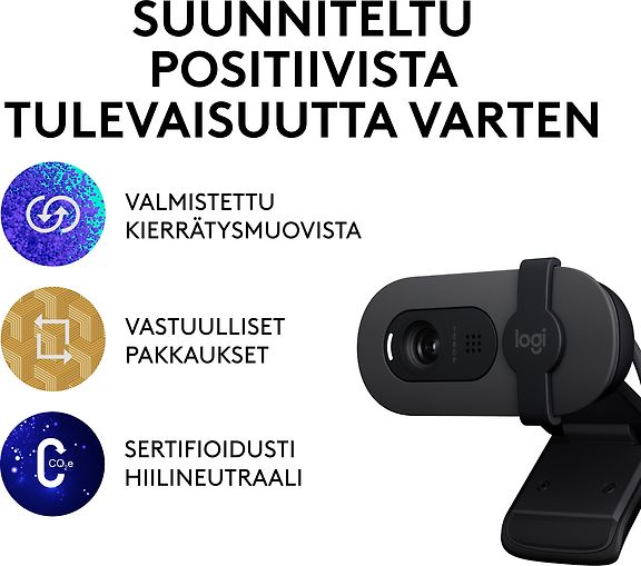 Logitech Brio 100 -web-kamera, musta – kuva 15