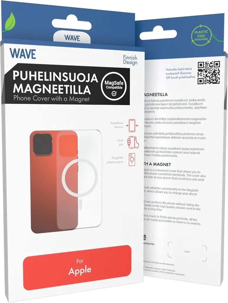 Wave MagSafe-yhteensopiva suojakuori, iPhone 15, kirkas