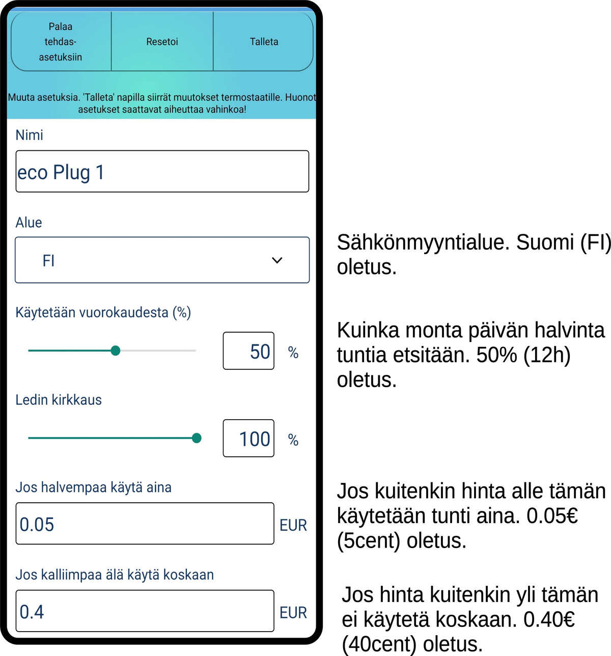Taelek Tsense eco plug -pörssisähkön optimoiva älypistorasia