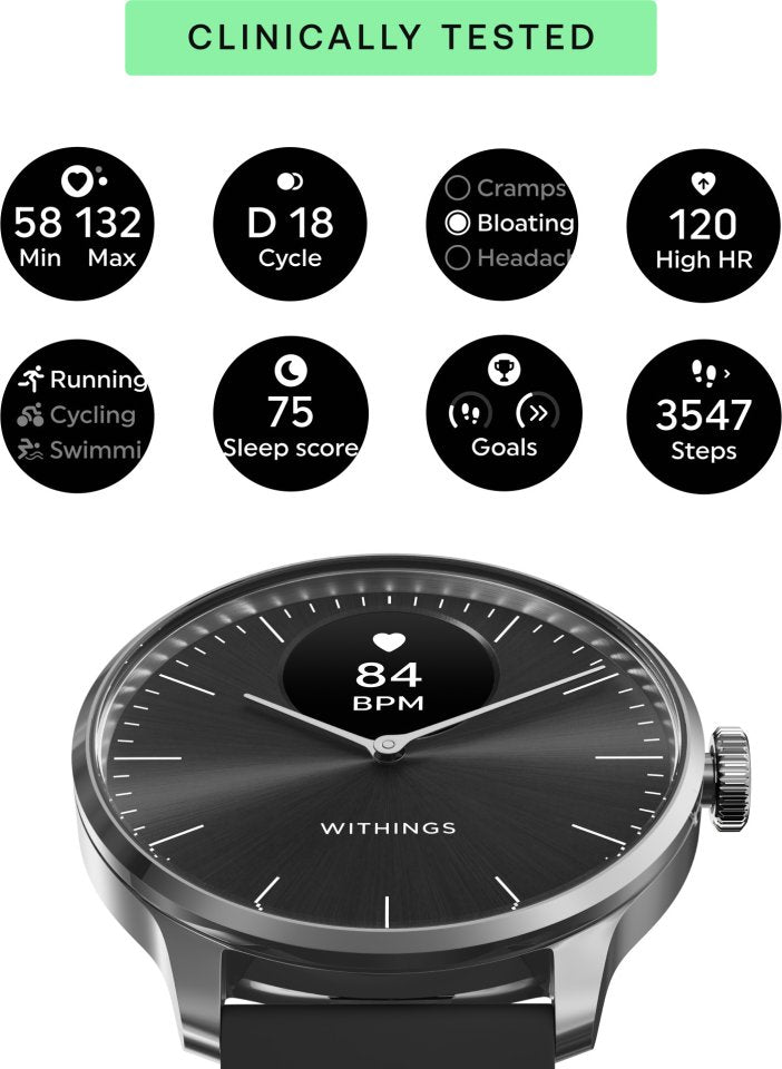 Withings Scanwatch Light -älykello, 37 mm, musta