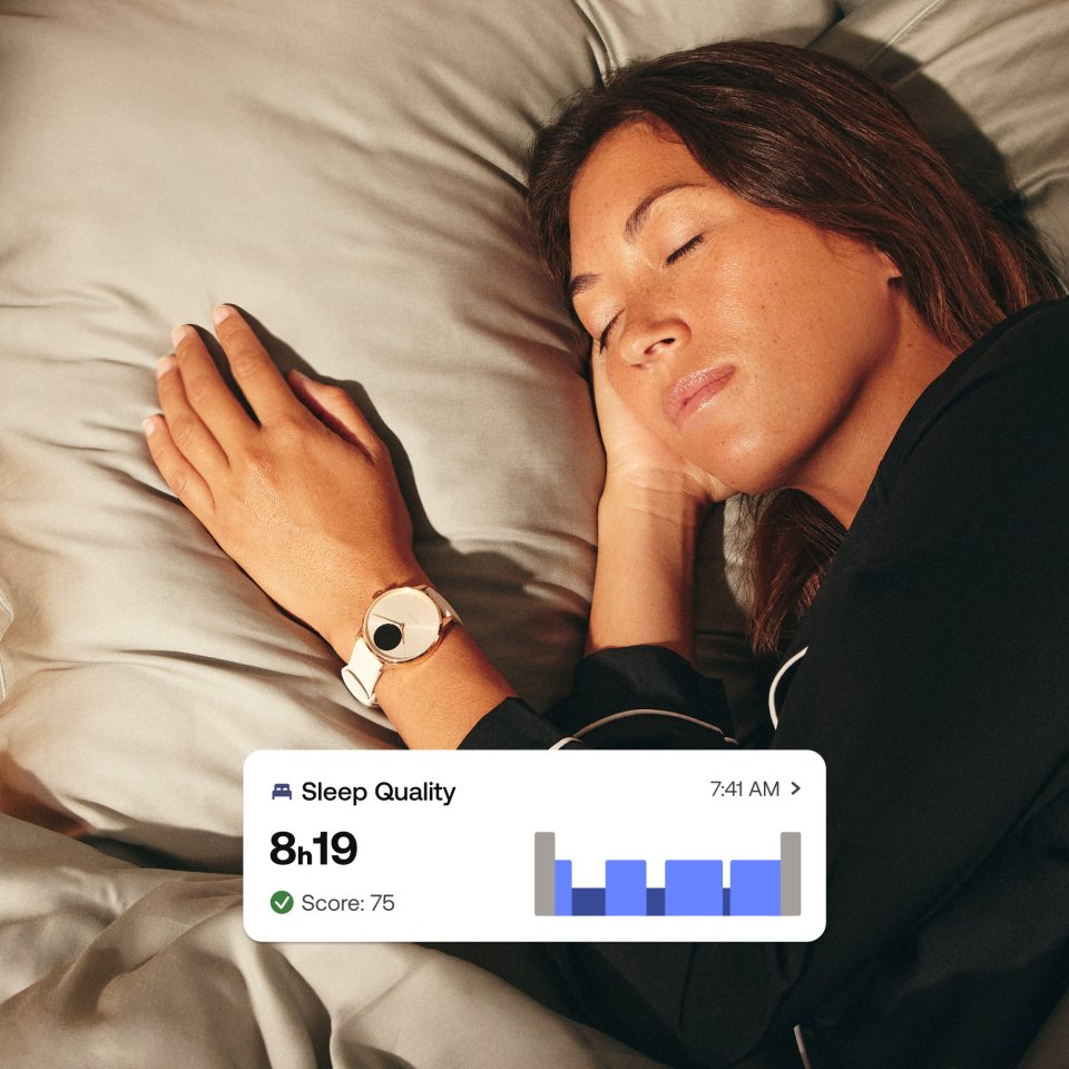 Withings Scanwatch Light -älykello, 37 mm, valkoinen / harmaa