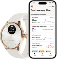 Withings Scanwatch Light -älykello, 37 mm, valkoinen / ruusukulta
