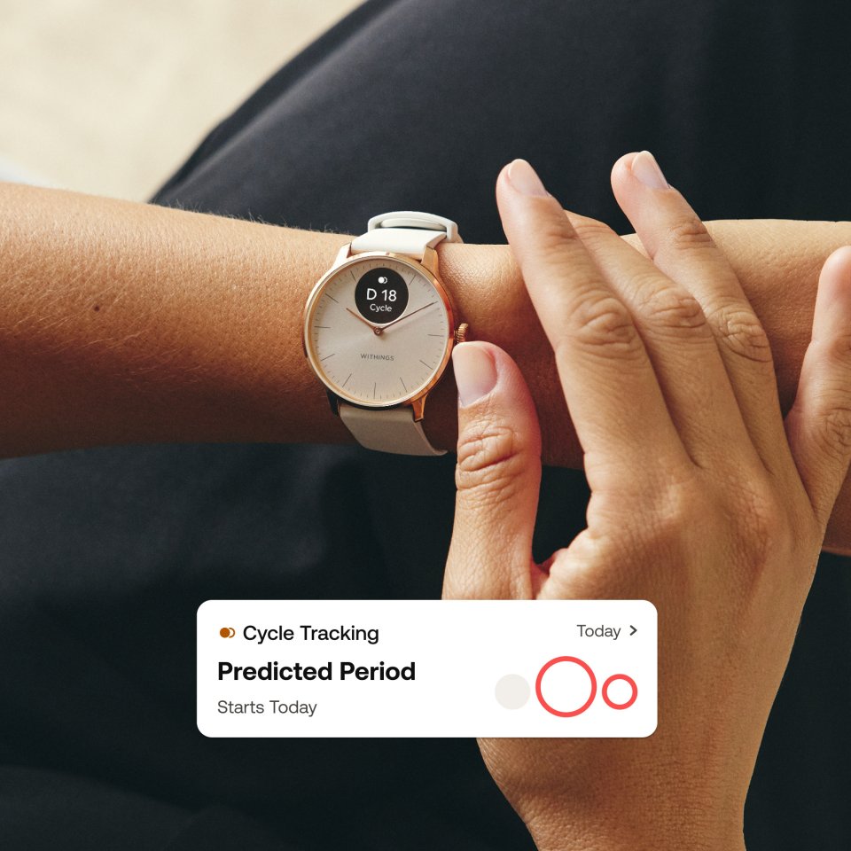 Withings Scanwatch Light -älykello, 37 mm, valkoinen / ruusukulta