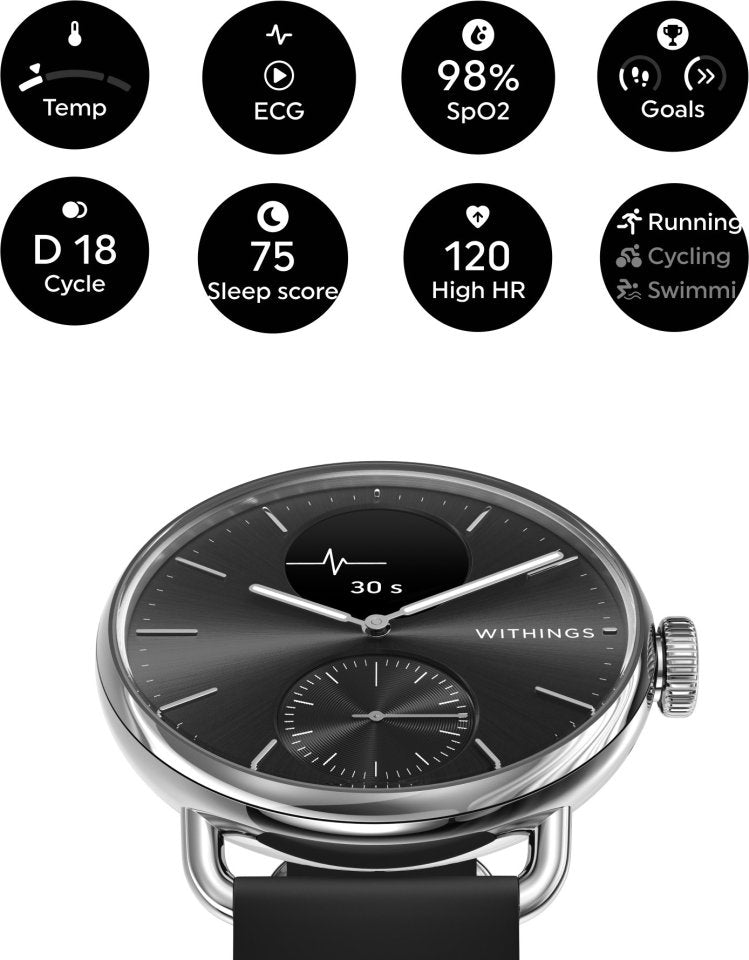 Withings Scanwatch 2 älykello, 38 mm, musta