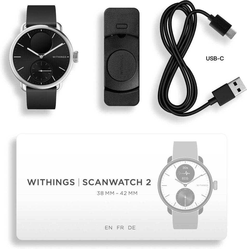 Withings Scanwatch 2 älykello, 38 mm, musta