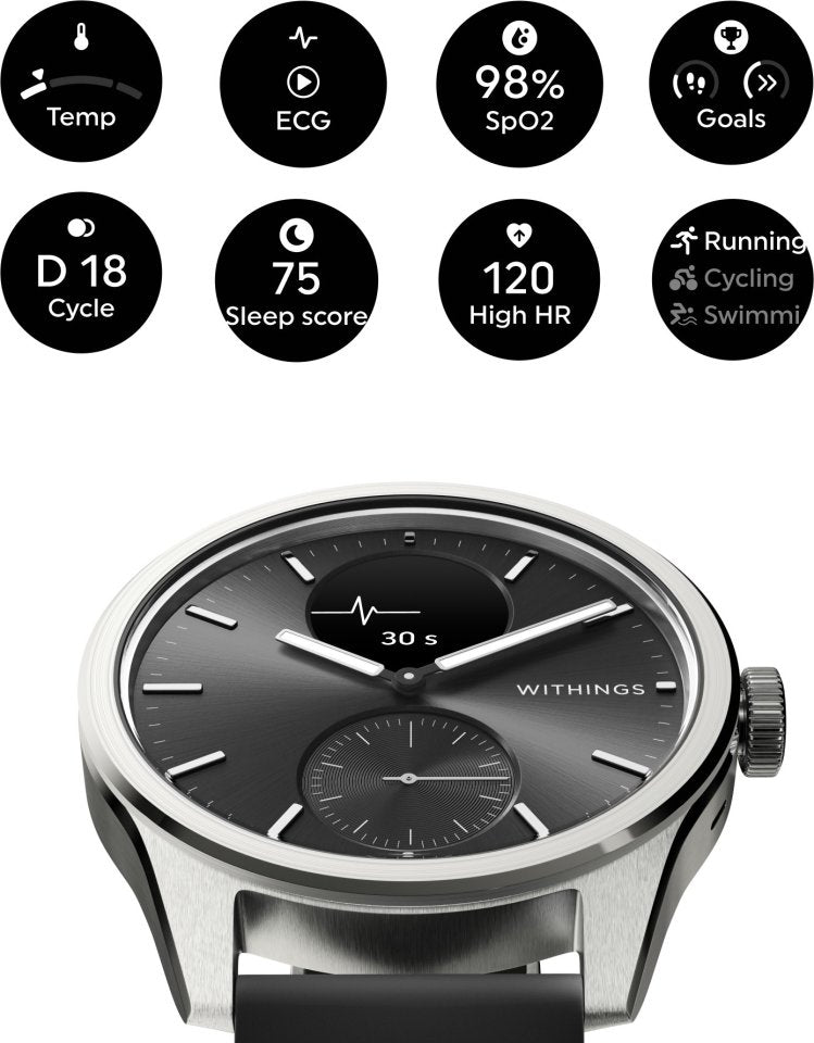 Withings Scanwatch 2 älykello, 42 mm, musta