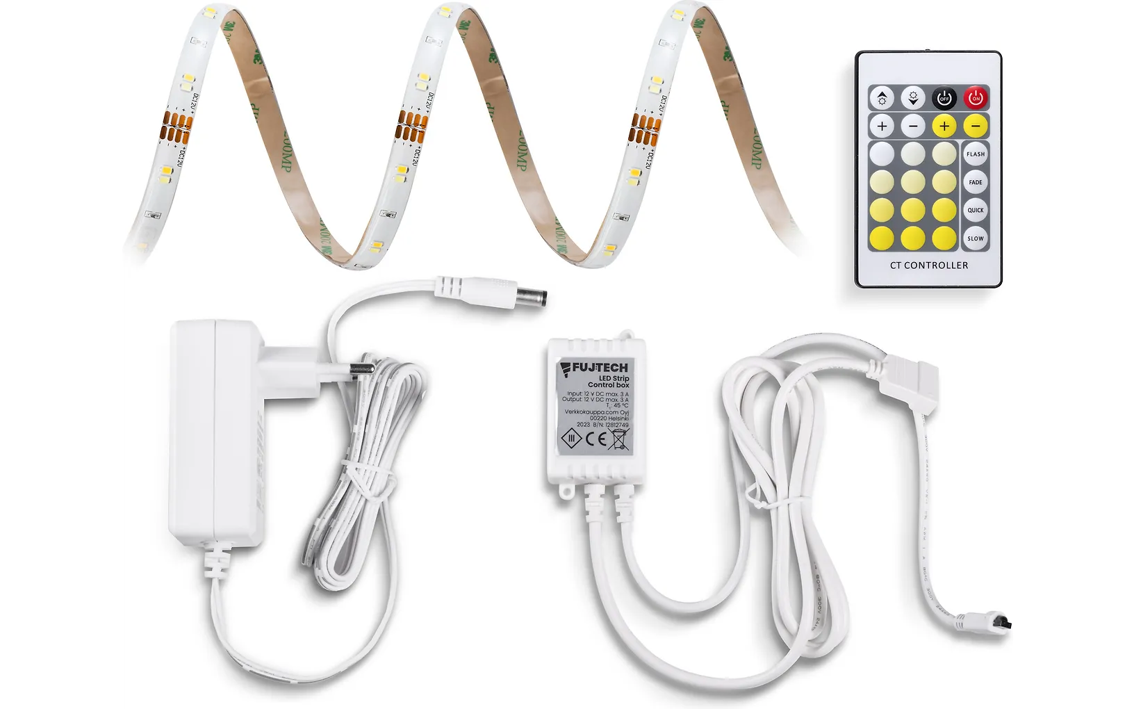 Fuj:tech LED Strip W-ljuslist, 3 m, vita nyanser