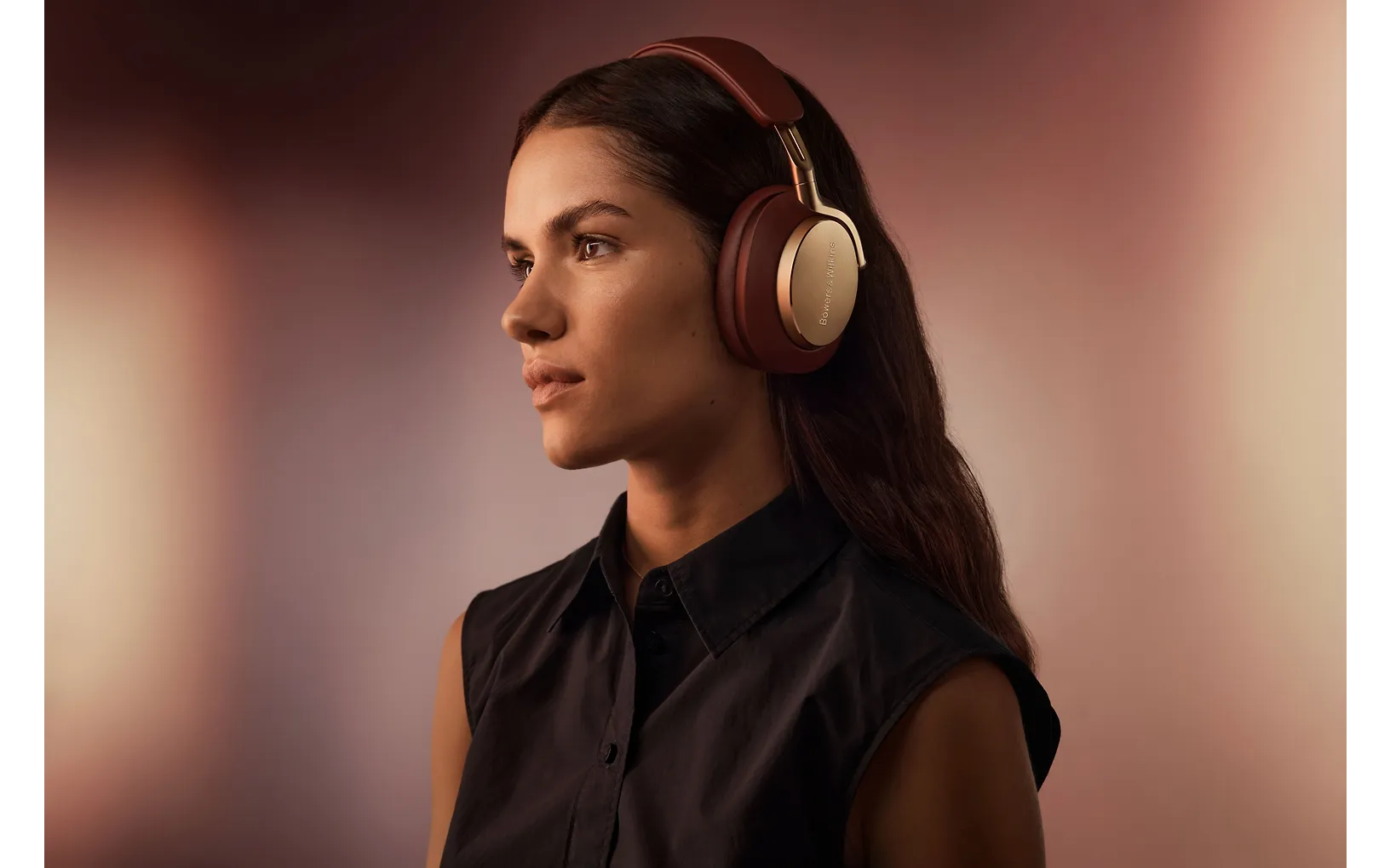 B&W Px8 brusreducerande hörlurar, röda