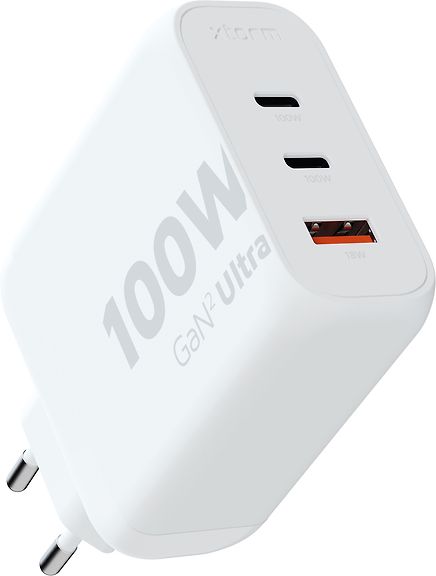 Xtorm XEC100 GaN² Ultra 100 W -verkkovirtalaturi, USB-C / A