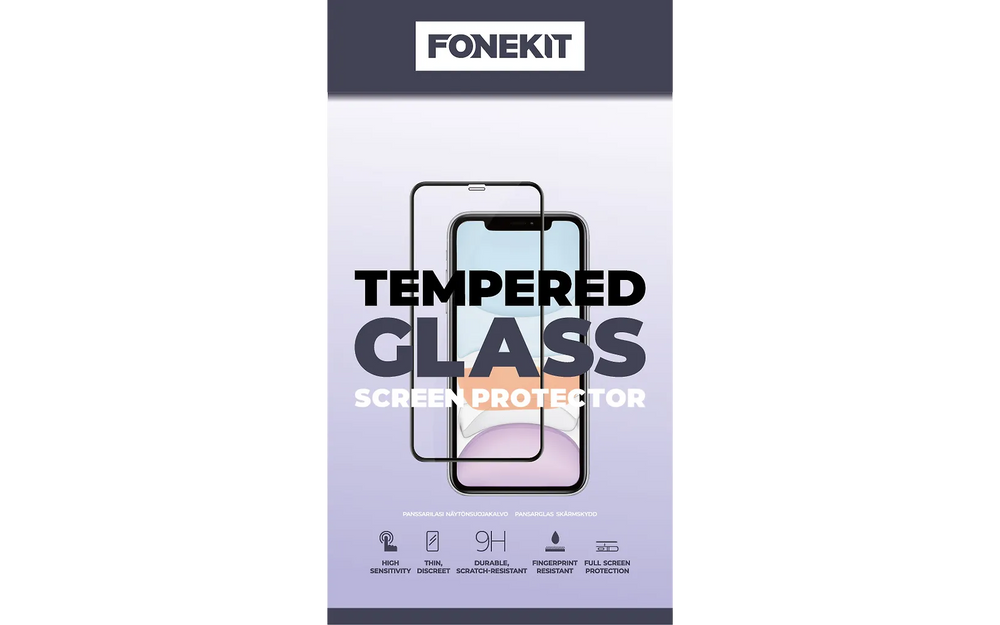 FoneKit Full Cover -panssarilasi, Samsung Galaxy S24 Ultra, musta