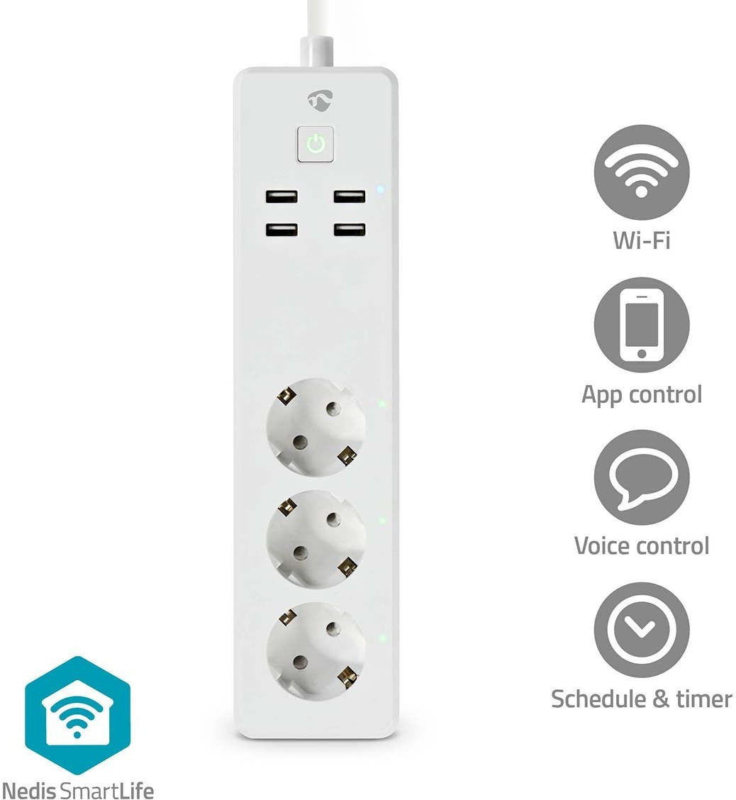 Nedis SmartLife WIFIP312FWT älyjatkojohto, 16 A / 3680 W – kuva 2