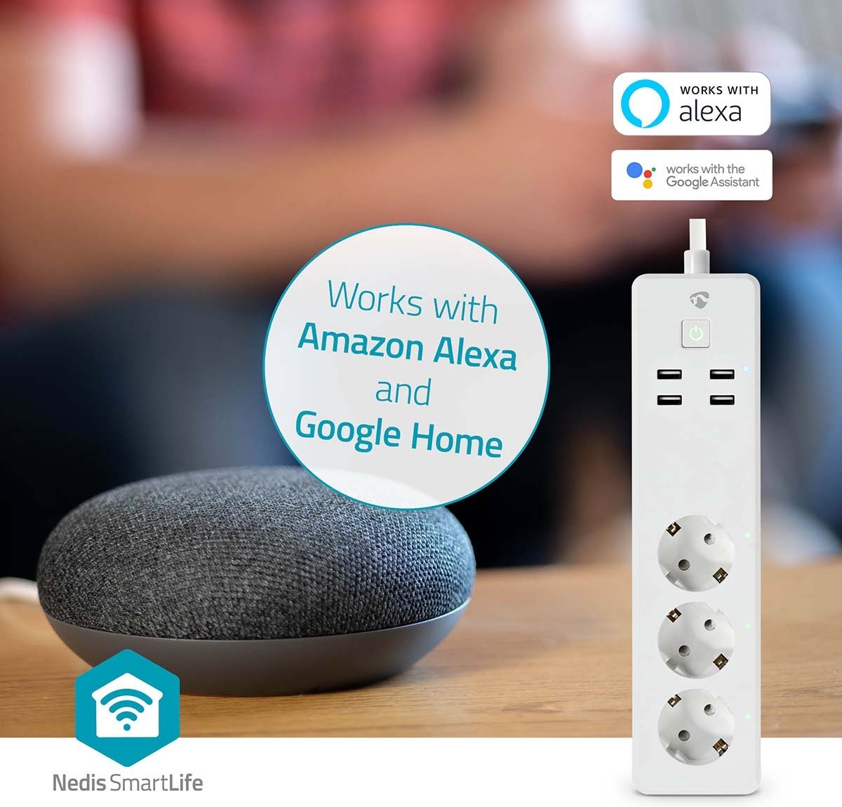 Nedis SmartLife WIFIP312FWT älyjatkojohto, 16 A / 3680 W – kuva 6