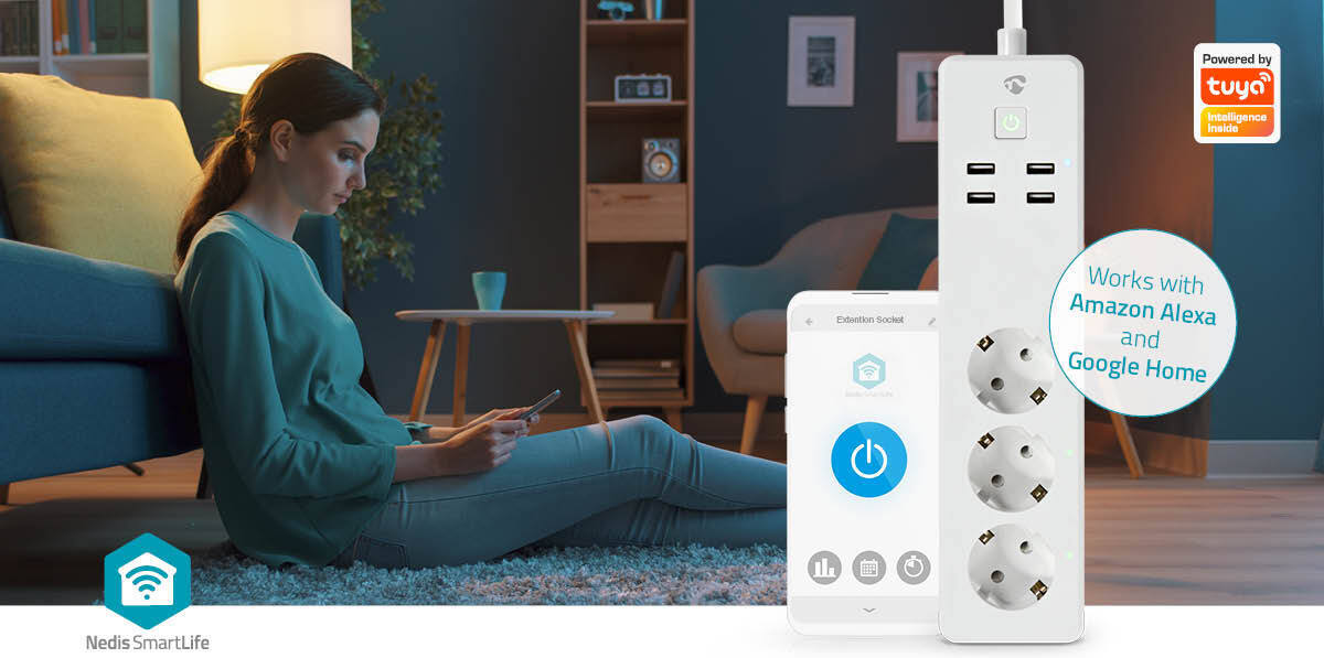 Nedis SmartLife WIFIP312FWT älyjatkojohto, 16 A / 3680 W – kuva 5