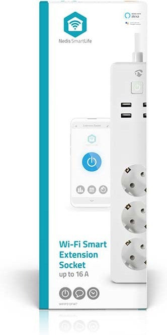 Nedis SmartLife WIFIP312FWT älyjatkojohto, 16 A / 3680 W – kuva 3