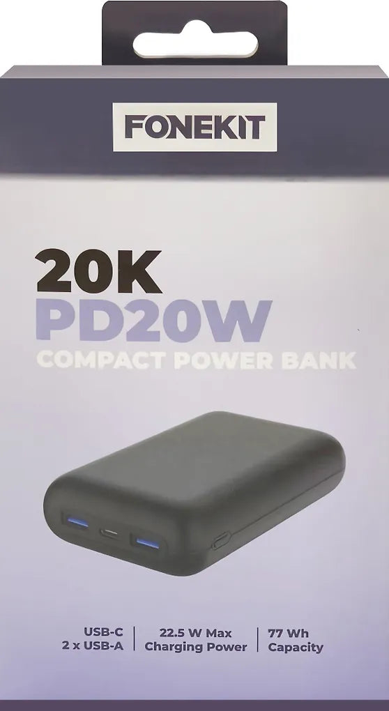 FoneKit Compact 20K PD20W - Power Bank, 20 000 mAh